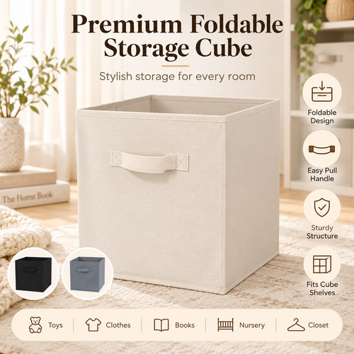 Foldable fabric storage boxes - fabric,