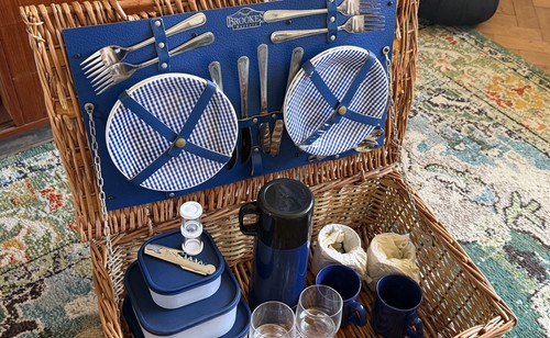Vintage brookes picnic hamper - vintage,