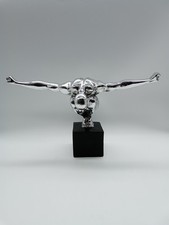 Art Deco Style Metal Statue With Solid Base