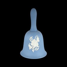 WEDGWOOD Jasperware Handcrafted Pale Blue Floral Decorative Bell