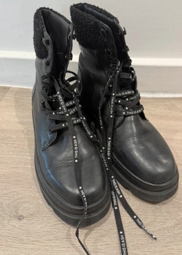 Ash black leather - ash,