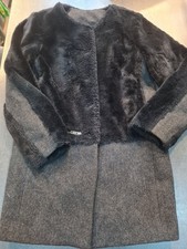 Girls 9-10-11 years Next smart party faux fur wool mix Tweed dress Coat clothes