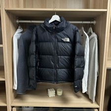 The North Face Nuptse Womens Down Puffer Jacket 700 Size M Black Genuine