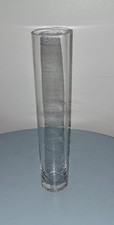 One Clear Glass cylinder vase 30cm tall 5.5cm diameter