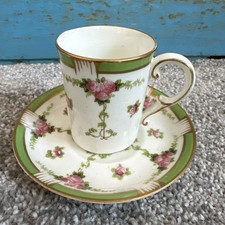 Antique George Jones & Sons Crescent China Coffee Cup &Saucer for HARRODS 1870s