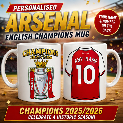 Personalised arsenal mug - personalised,