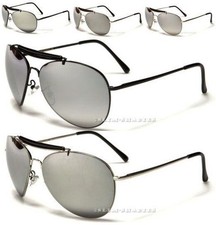 Mens pilot mirror sunglasses brow bar FBI police Designer metal Ladies UV400