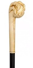 Wooden walking stick hand