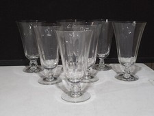 SET OF 7- Fostoria SILVER FLUTES Clear Optic Crystal ICE TEA Goblets