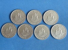 7x ISLE OF MAN LARGE 5p COINS 1975 Tower of Refuge