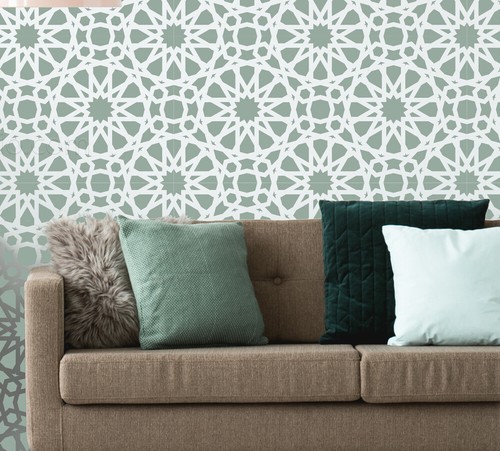 Tile stencil moroccan paint - tile,