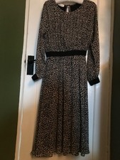 Immaculate Luella Leopard Animal Print Silk Chiffon Dress  12 -14 