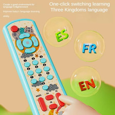 Baby TV Remote Control Sensory Toy Lighting Music Buttons Toddler Play Set Blue