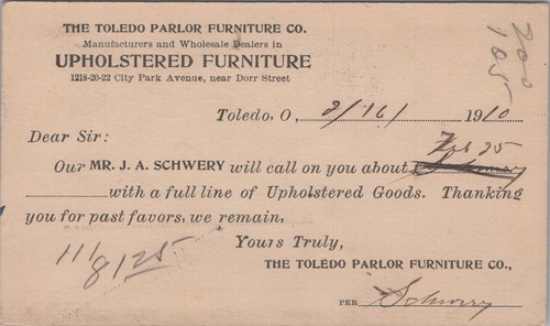 1910 toledo parlor furniture - 1910,