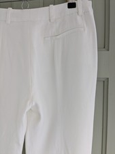 IT 46 Alexander McQueen Cream Crepe Silk Lined Bootleg Trousers