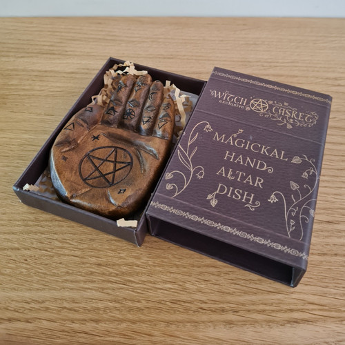 Witch casket carved - witch, magickal