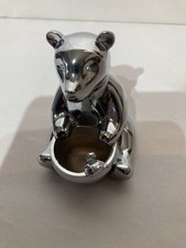 Chrome Type Fairly Heavy Type Bear Ornament From Next Good Cond Weight337g H=9cm