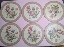 Vintage Pimpernel Table Placemats set Floral Bouquet Cork Back 