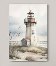 Lighthouse on the beach Canvas Wall Art Living Room Print Picture Framed Decor