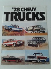CHEVROLET 1978  Pick Up Truck, Blazer, Van, ElCamino & Suburban Sales Brochure