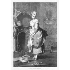 PANCRAZ KORLE A Slight Misfortune - Antique Print 1874