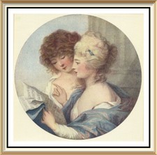 Original 1909 Antique Peters Art Print from 18th Stipple Engraving THE CHANTERS