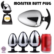 EXTRA LARGE HUGE METAL ANAL BUTT PLUG STAINLESS STEEL SEX TOY DILDO ASS TRAINING