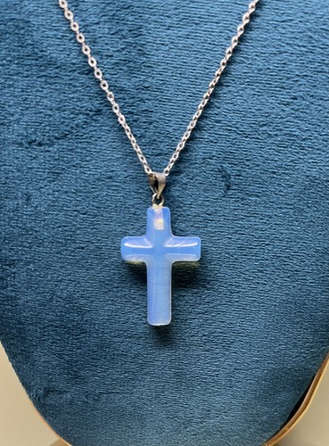 Vintage opalescent glass cross - vintage,