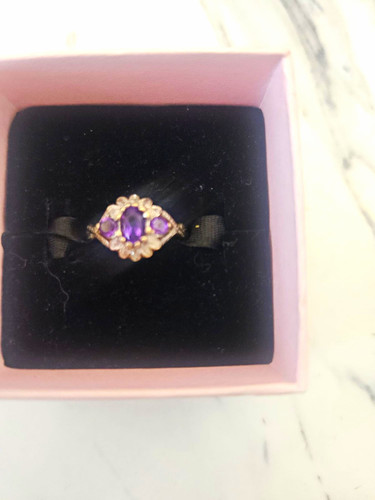 9ct yellow gold amethyst - yellow,