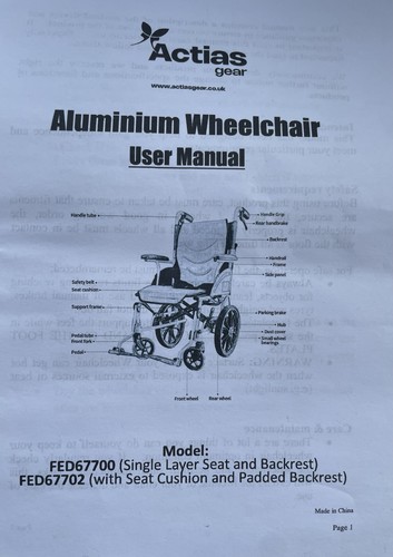 Aluminium folding wheelchair - folding,