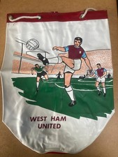 GENUINE VINTAGE 1960S WEST HAM UNITED FC VINYL DUFFEL BAG NOS NEW OLD STOCK