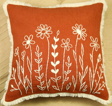 Hand embroidered cushion cover - embroidered,