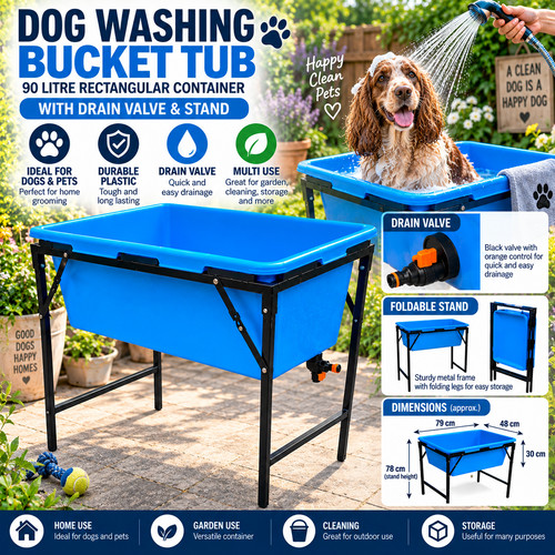 Dog bath with metal - dog,