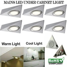 Mains LED Under Cabinet Kitchen Triangle Lights Unit Cupboard Counter Downlights