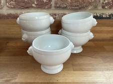 French Onion Lion Head White Soup Bowl 5 Available Porcelain