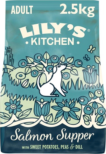 Dry dog food salmon supper - food,