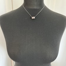 Sterling Silver 925 Fine Chain Necklace and Wire Wrap Pendant *exc cond* y2k vtg