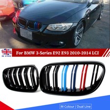 M-Colour Gloss Black Front Kidney Grille For BMW 3-Series E92 E93 2010-2014 LCI