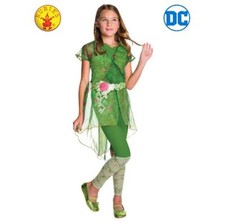 DC Poison Ivy Deluxe Girl Green Anti Heroine Villain Costume Fancy Dress 6-8 YRS