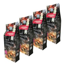4 x Pack Bar-Be-Quick Restaurant Grade Lumpwood Charcoal BBQ Barbecue Coal Fuel