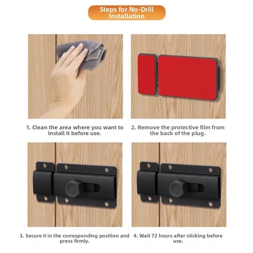 Aluminum alloy door bolt lock - aluminum,