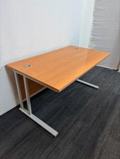 Cherry Oak And Grey Desk