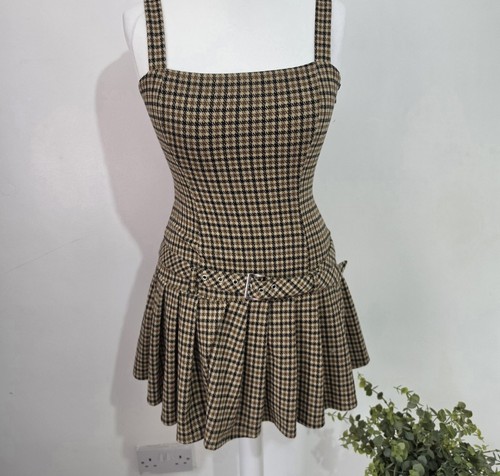 Brown houndstooth plaid - brown,