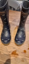 Fat face Navy Calf Length Wellies, Size 3