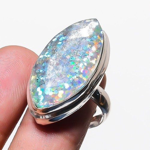 Faceted silver dichroic glass - silver,