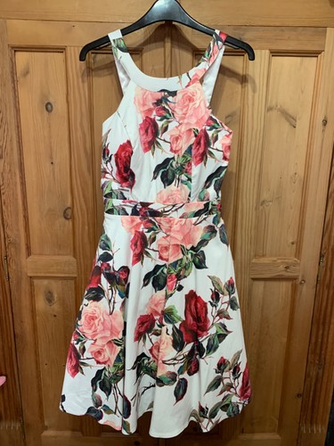 White floral quiz summer dress - floral,