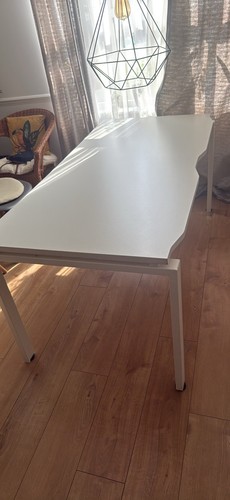 Big white office desk - white,