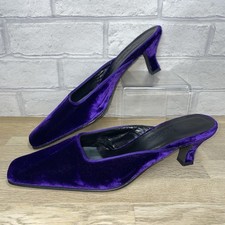 Boden Purple Velvet Mules