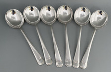 6 x Alexander Clark Vintage Silver Plated Soup Spoons - Grecian/Athenian Welbeck