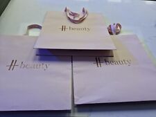 3x Harrods Beauty Large Pink & Gold Paper Gift Bag ☆34X34X14CM☆*BRAND NEW*
